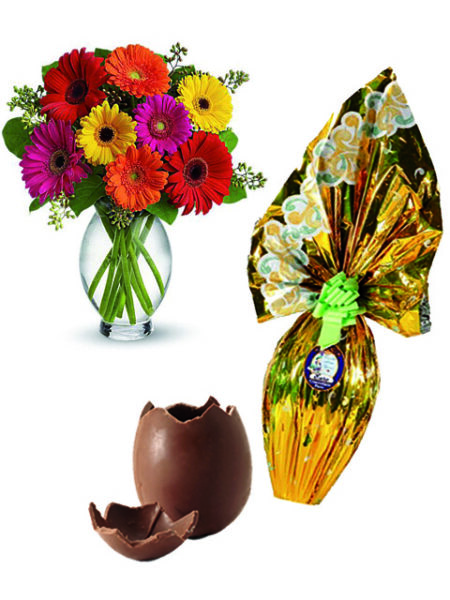 uovo pasqua gerbere colorate