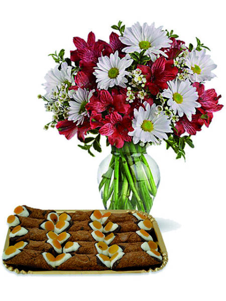 Bouquet di fiori e cannoli